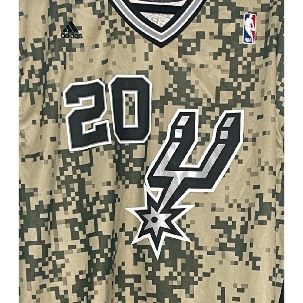 Manu Ginobli #20 Jersey Adidas NBA San‎ Antonio Spurs Camouflage Adult XL